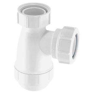 AKW Basin 1 1/4" Bottle Trap - White (08-006-040) - main image 1