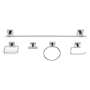 Croydex Flexi-Fix Chester 5 Piece Set -Chrome (QM449241) - main image 1