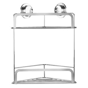 Croydex Stick 'N' Lock Two Tier Corner Basket - Chrome (QM290741) - main image 1