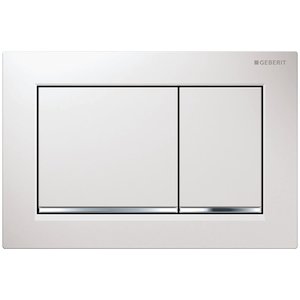 Geberit Omega30 Dual Flush Plate - White/Gloss Chrome (115.080.KJ.1) - main image 1