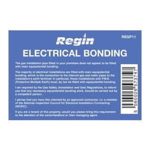 Regin Electrical Bonding Sticker - 8 Per Pack (REGP11) - main image 1