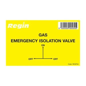 Regin Gas Isolation Valve Sticker - 8 Per Pack (REGP43) - main image 1