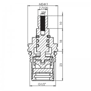 1/2" tap mechanism ceramic disc hot/cold - pair (CC1) - main image 2