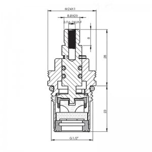 1/2" tap mechanism ceramic disc hot/cold - pair (CC2) - main image 2