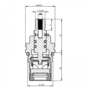 1/2" tap mechanism ceramic disc hot/cold - pair (CC5) - main image 2