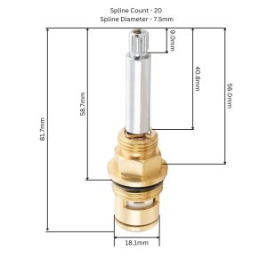 Bristan 1/2" flow cartridges - 1/4 turn - pair (99064Xc02s) - main image 2