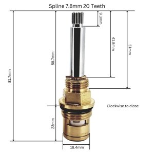 Bristan 1/4 turn flow cartridge - 1/2" - pair (2701225300) - main image 2