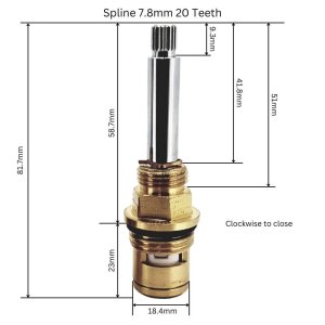 Bristan 1/4 turn 1/2" flow cartridge - pair (2701225300) - main image 2