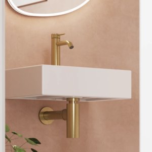 Crosswater 3ONE6 Tall Bottle Trap - Stainless Brushed Brass (TS0402SF) - main image 2