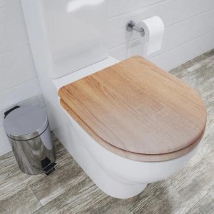 Croydex Levico Flexi-Fix Wood Toilet Seat - Oak Effect (WL610286H) - main image 2