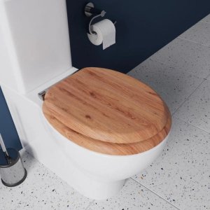 Croydex Rutland Flexi-Fix Toilet Seat - Solid Oak (WL602376H) - main image 2