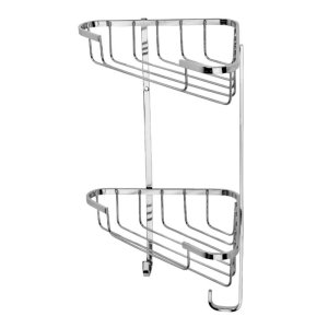 Croydex Stainless Steel Medium Two Tier Corner Basket - Chrome (QM390241) - main image 2