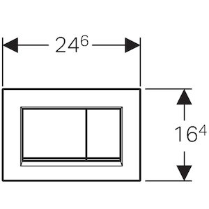 Geberit Sigma30 Dual Flush Plate - Matt Plate/Polished Edge Detail (115.883.KN.1) - main image 2