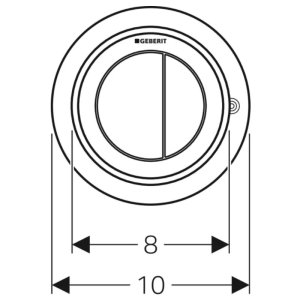 Geberit Type 10 Pneumatic Dual Flush Button - Furniture Actuator - Matt Black (116.057.DW.1) - main image 2