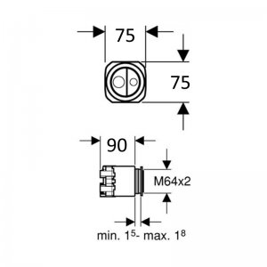 Geberit WC Dual Flush Control Actuator - Gloss Chrome (241.413.21.1) - main image 2