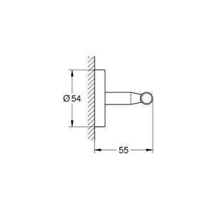 Grohe Bau Cosmopolitan Robe Hook - Chrome (40461001) - main image 2