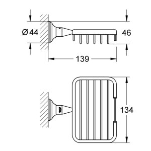 Grohe Essentials Authentic Corner Basket - Chrome (40659001) - main image 2