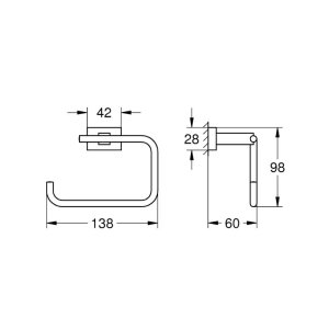 Grohe Essentials Cube Toilet Roll Holder - Chrome (40507001) - main image 2