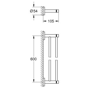 Grohe Essentials Double Towel Rail - Brushed Nickel (40802EN1) - main image 2