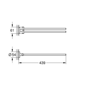 Grohe Essentials Towel Bar - Pivotable - Brushed Warm Sunset (40371DL1) - main image 2