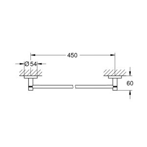 Grohe Essentials Towel Rail - 450mm - Chrome (40688001) - main image 2