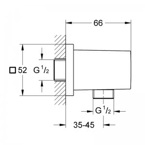 Grohe Euphoria wall outlet square chrome (27704000) - main image 2