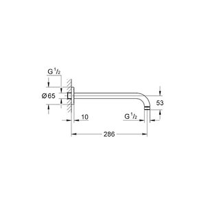 Grohe Rainshower 286mm wall mounted shower arm - chrome (28576000) - main image 2