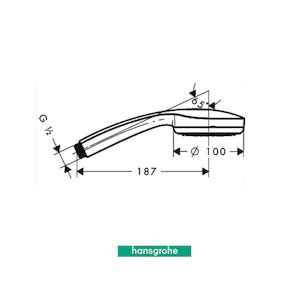 Hansgrohe Croma 100 1 spray shower head - chrome (28580000) - main image 2