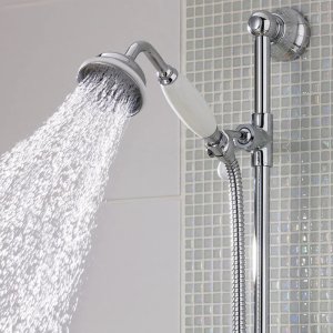 Hudson Reed Large Traditional Shower Head - White/Chrome (A3150G) - main image 2