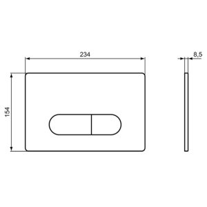 Ideal Standard Oleas M1 Mechanical Dual Flush Plate - Black (R0115A6) - main image 2