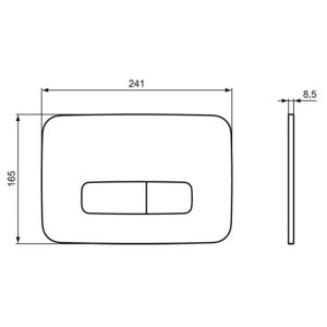 Ideal Standard Oleas M3 Mechanical Dual Flush Plate - Silk White (R0459AW) - main image 2