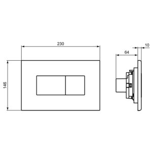 Ideal Standard Solea P2 Pneumatic Dual Flush Plate - Matt Chrome (R0110JG) - main image 2