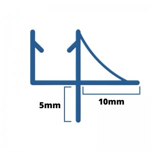 Inventive Creations Bottom Shower Door Seal - 4-6mm Glass - 5mm - 1200mm Long (6SD 1200) - main image 2