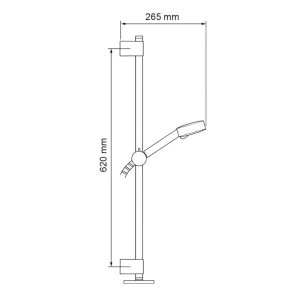 Mira Beat Shower Fittings Kit/Shower Rail Set - White/Chrome (2.1703.015) - main image 2