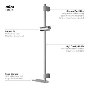 Mira Beat Slide Bar Kit/Shower Rail Set - Chrome (2.1703.018) - main image 2
