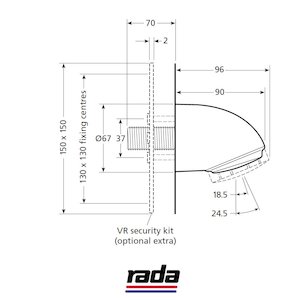 Rada VR105 Anti Vandal Commercial Shower Head (1.0.098.77.1) - main image 2