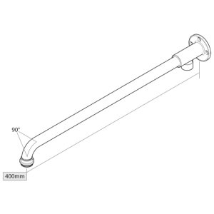 Triton 400mm Shower Arm - Bottom Entry - Chrome (TSARM400BOT) - main image 2