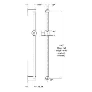 Triton Aaron-Kay Universal Shower Rail Kit - White (TSKFAARKAYWHT) - main image 2