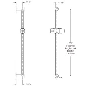 Triton Aaron Shower Riser Rail - Chrome (TSKAAROCH) - main image 2