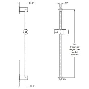 Triton Aaron Shower Riser Rail - Chrome/White (TSKAAROWC) - main image 2
