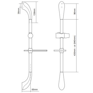 Triton Joshua Shower Riser Rail - Chrome (TSKJOSHCH) - main image 2