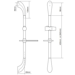 Triton Joshua Shower Riser Rail - Chrome/White (TSKJOSHWC) - main image 2