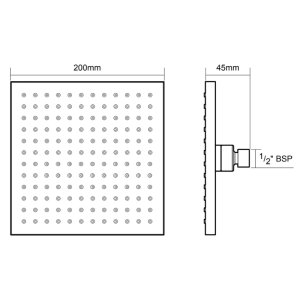 Triton Kelsey Square Fixed Shower Head - Chrome (TSHFKELSCH) - main image 2