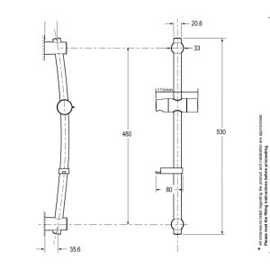 Triton Lucas Curved Shower Riser Rail - Chrome (TSKLUCACH) - main image 2