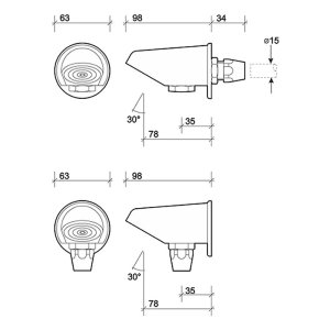 Twyford Sola Vandal Resistant Shower Head - Chrome (SF1353CP) - main image 2
