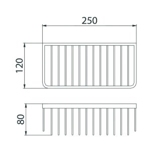 Bristan Small Wall Fixed Wire Basket - Chrome (COMP BASK03 C) - main image 3