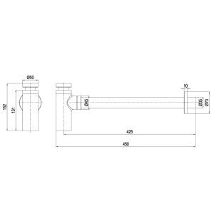 Crosswater 3ONE6 Tall Bottle Trap - Stainless Slate (TS0402ST) - main image 3