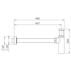 Crosswater Tall Bottle Trap - Brushed Brass (BTR0402F_V2) - main image 3