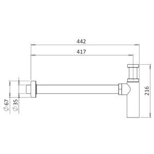 Crosswater Tall Bottle Trap - Slate (BTR0402T) - main image 3