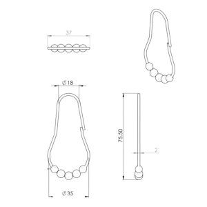 Croydex Ball Curtain Ring - Chrome (AK141641) - main image 3